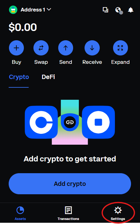 The Settings gear